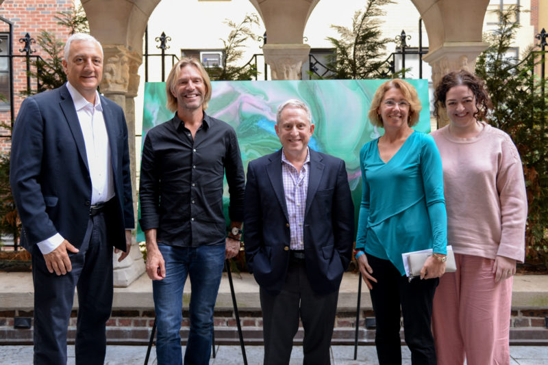 Stacey Severn’s photo of the StarTalk All-Stars at The Explorers Club (LtoR) Mike Massimino, Eric Whitacre, Alan Stern, Sandy Magnus, Maeve Higgins.