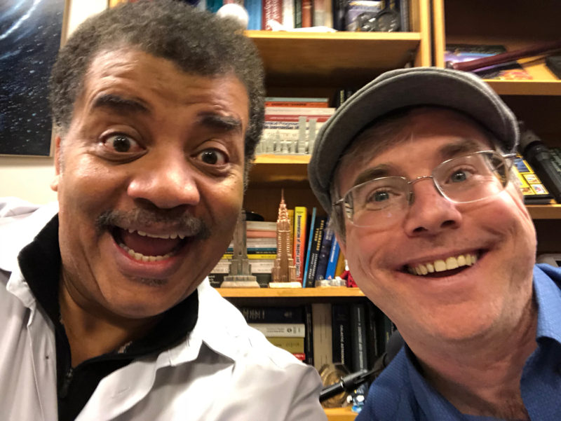 Ben Ratner's close-up photo of Neil deGrasse Tyson and Andy Weir.