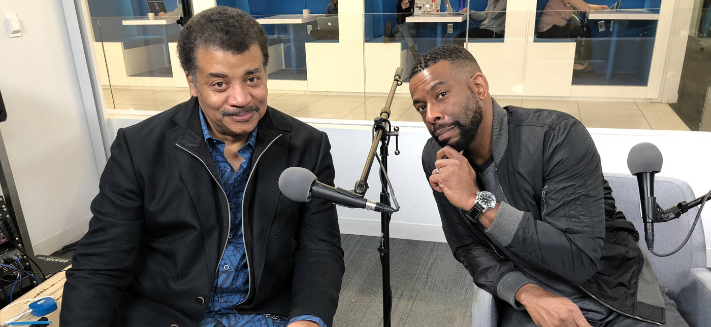 Ben Ratner’s photo of Neil deGrasse Tyson and Chuck Nice for our Science Predictions 2018 episode. Credit_Ben Ratner