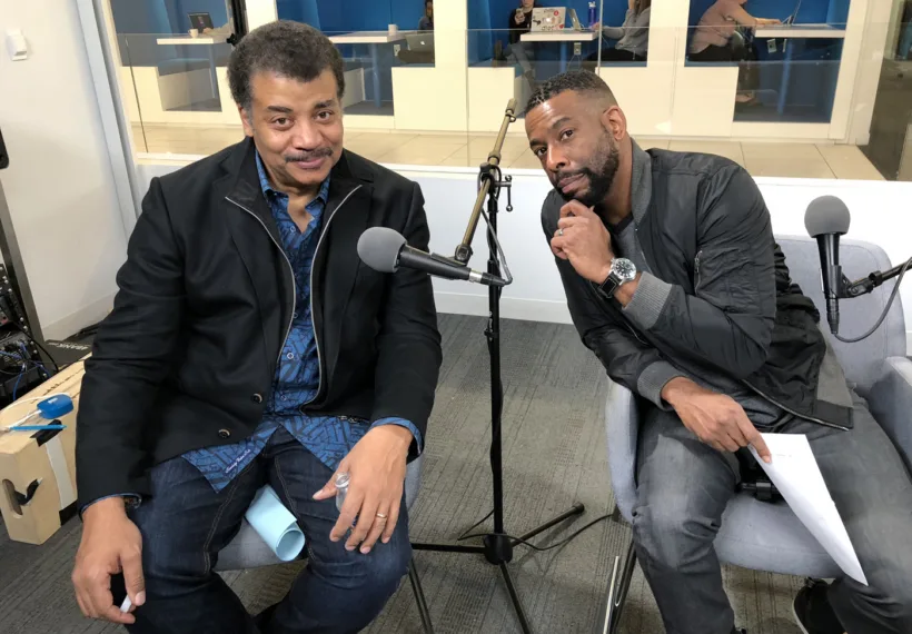Ben Ratner’s photo of Neil deGrasse Tyson and Chuck Nice for our Science Predictions 2018 episode. Credit_Ben Ratner