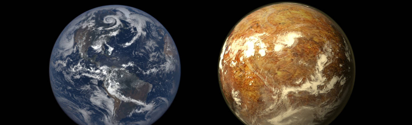 Artist’s conception depicting Earth and Proxima b. Credit: PHL at UPR Arecibo, NASA EPIC Team.