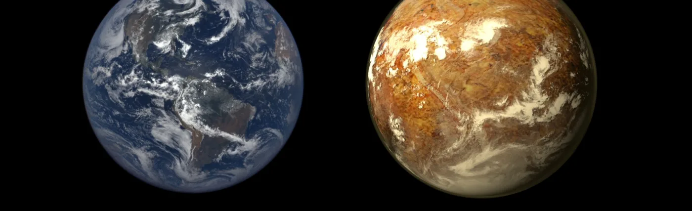 Artist’s conception depicting Earth and Proxima b. Credit: PHL at UPR Arecibo, NASA EPIC Team.