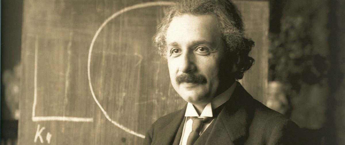 Photo of Albert Einstein during a lecture in Vienna in 1921, by Ferdinand Schmutzer. 