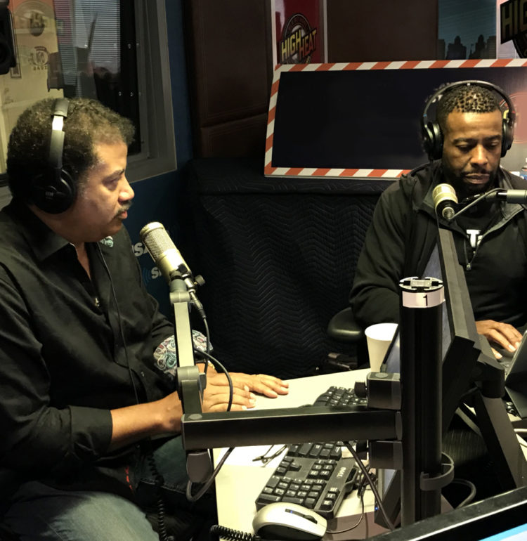 Ben Ratner’s photo of Neil deGrasse Tyson and Chuck Nice in the Sirius XM studio.