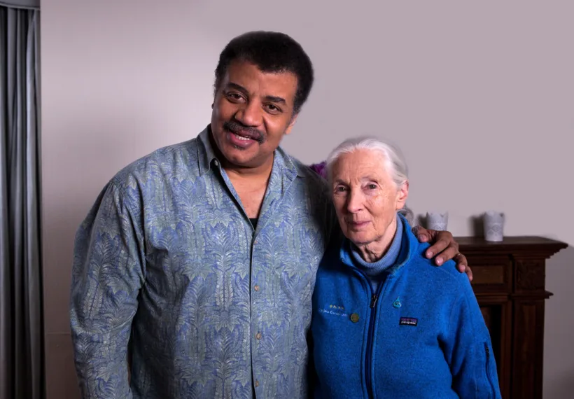 Brandon Royal's photo of Neil deGrasse Tyson and Jane Goodall.