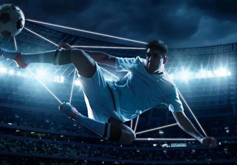 Image of a virtual reality soccer player broadcast, courtesy of Beyond Sports.