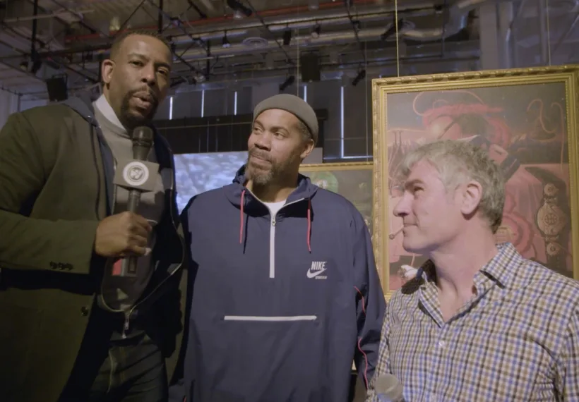 Oliver Gallini/Whistle Sports’ photo of Chuck Nice, Rashed Wallace, and Gary O’Reilly at Nike’s “Art of the Champion” event.