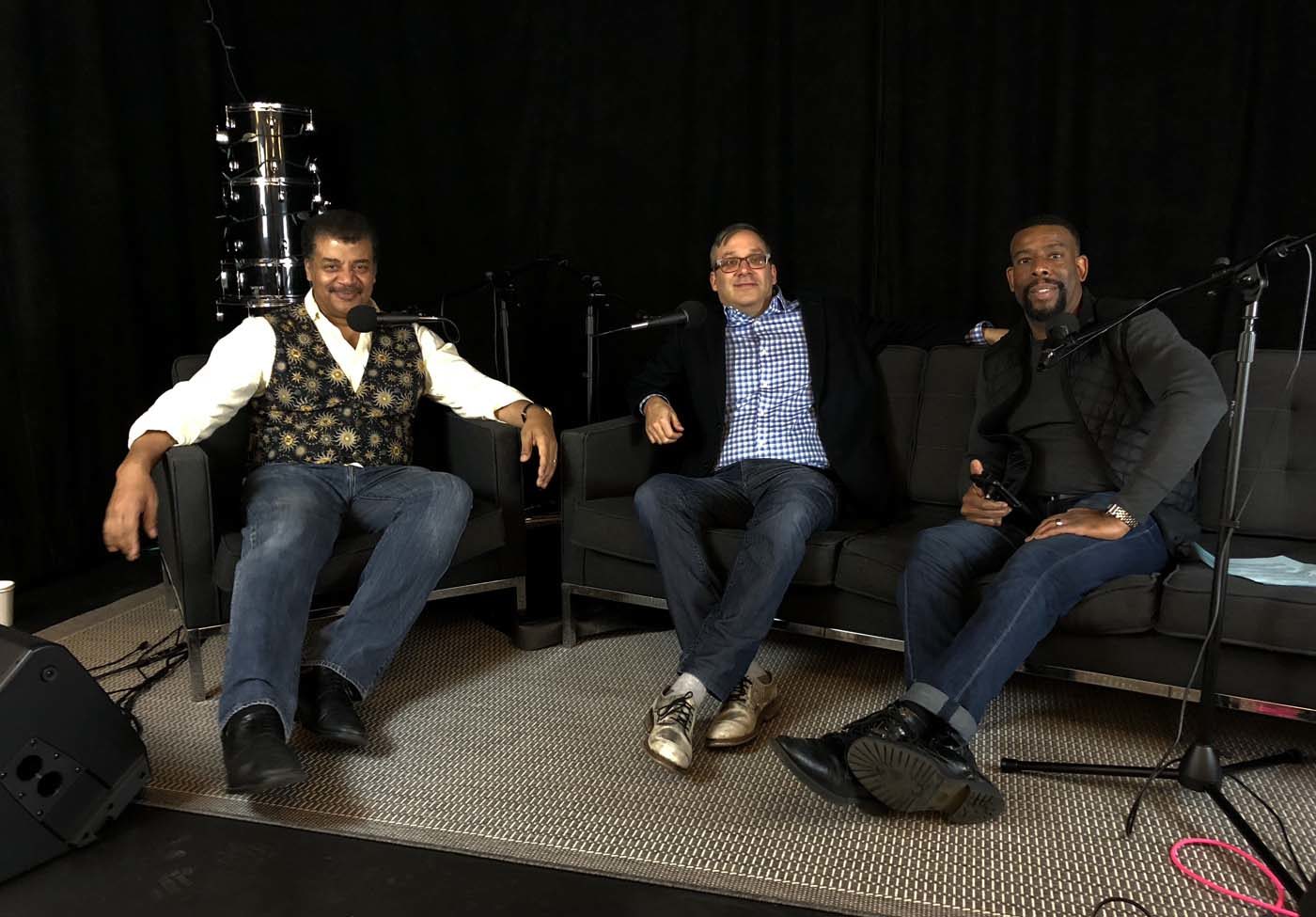 Ben Ratner's photo of Neil deGrasse Tyson, Gary Marcus and Chuck Nice.