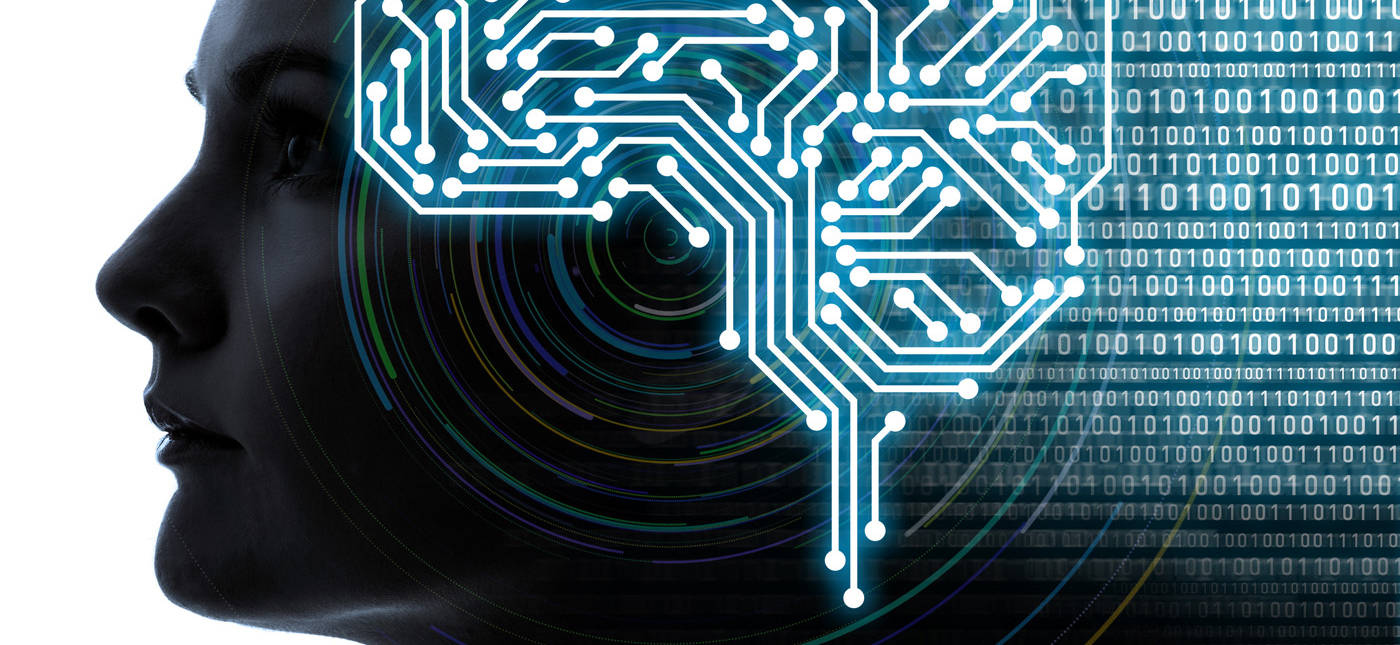 Graphic showing human brain and circuit board for StarTalk Cosmic Queries Minds and Machines. Credit – metamorworks/iStock.