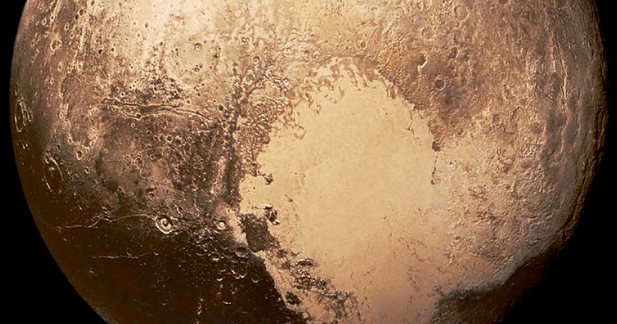 Natural Color image of Pluto, taken by New Horizons. Credit: NASA/Johns Hopkins University Applied Physics Laboratory/Southwest Research Institute.