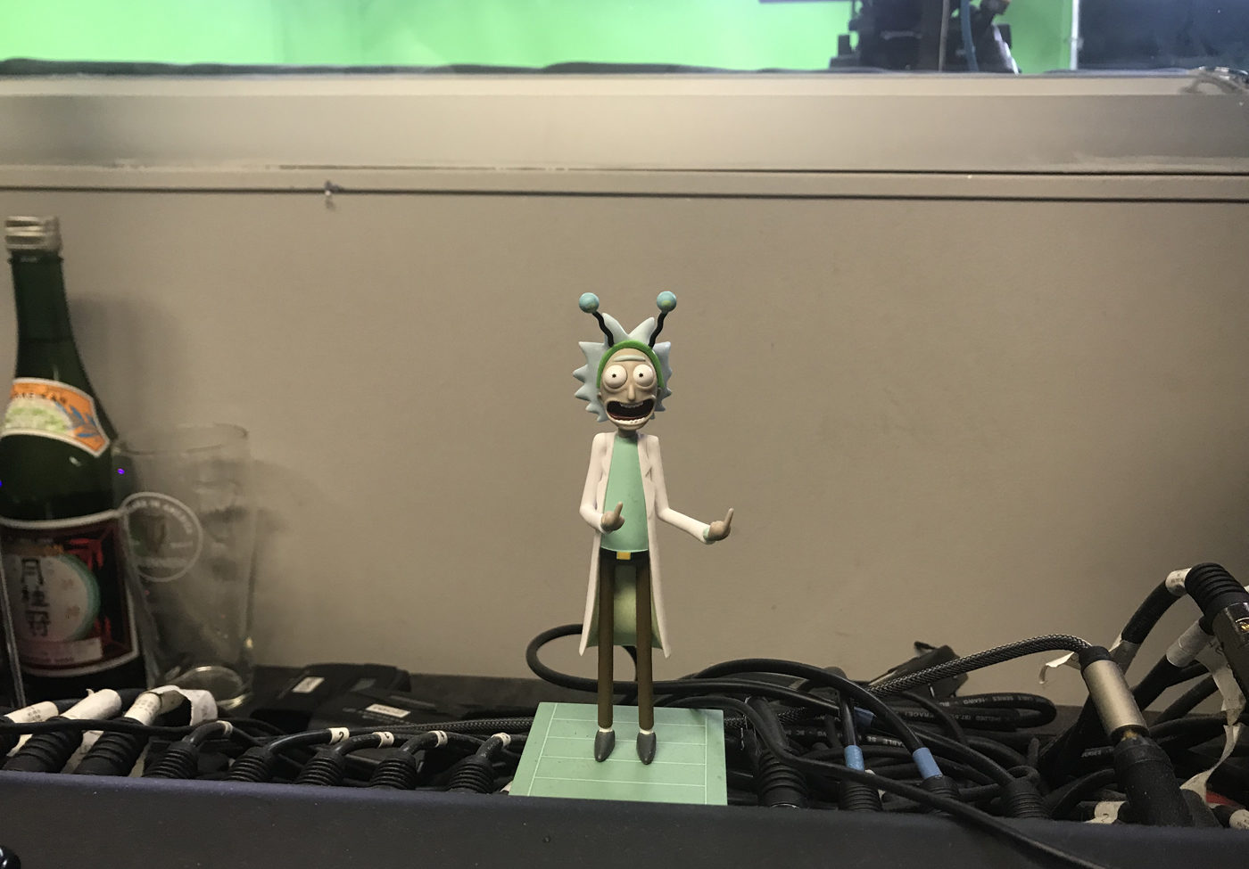 Sabrina Ancona's photo of the Rick and Morty figurine in the StarTalk Playing with Science studio.