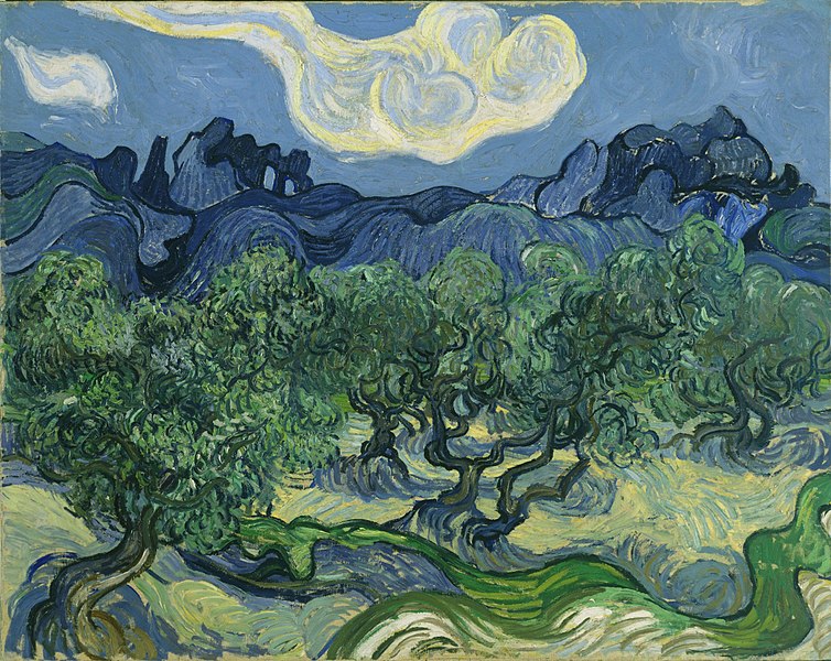 Vincent van Gogh's painting, "The Olive Trees."