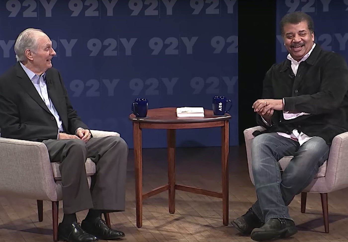 Photo of Alan Alda and Neil deGrasse Tyson at the 92nd St. Y in NYC. Credit: © 2018 92nd Street Young Men's and Young Women's Hebrew Association.