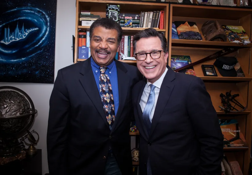 Brandon Royal’s photo of Neil deGrasse Tyson and Stephen Colbert.