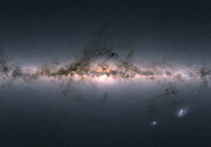 A portion of the first Gaia color skymap of the measured brightness, or flux, of the almost 1.7 billion sources in Gaia DR2. Credit: ESA/Gaia/DPAC, A. Moitinho / A. F. Silva / M. Barros / C. Barata, University of Lisbon, Portugal; H. Savietto, Fork Research, Portugal.