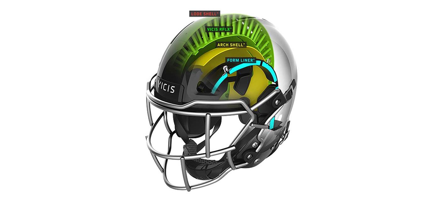 Cutaway image of the VICIS Zero1 Helmet, courtesy of VICIS.