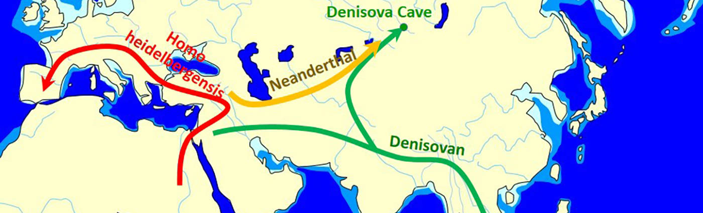 Map showing the spread and evolution of Denisovans. Credit: John D. Croft via Wikimedia Commons.