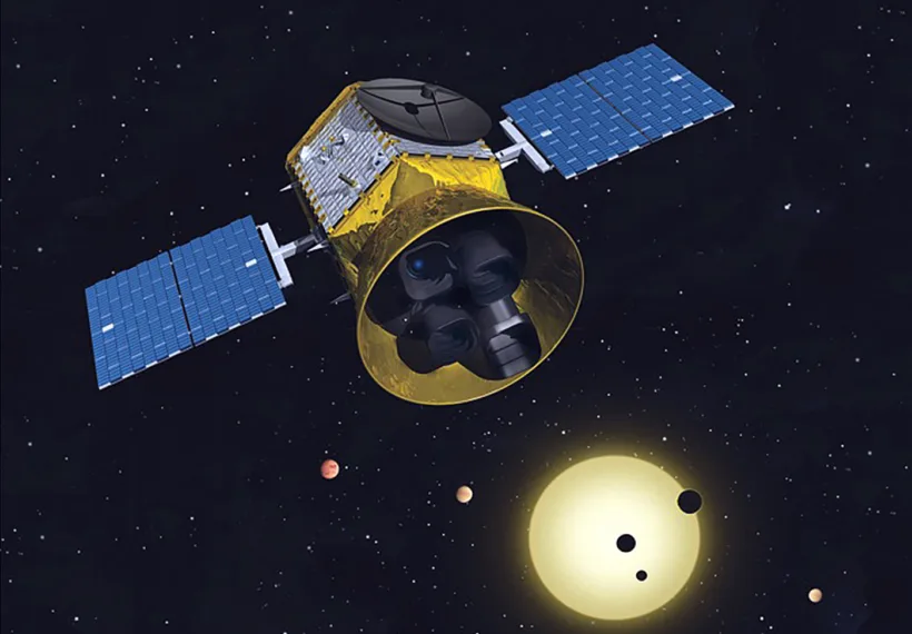 Conceptual image from MIT showing the Transiting Exoplanet Survey Satellite (TESS) mission.