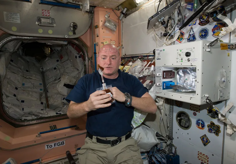 NASA photo of Scott Kelly on the International Space Station during his year in space.