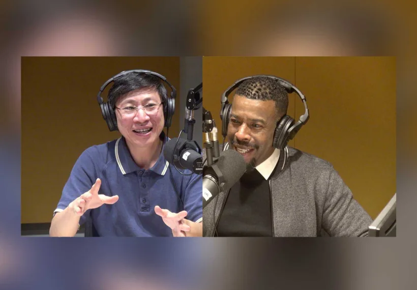 Photo montage of the Two Chucks - Chuck Liu and Chuck Nice. Credit: StarTalk Radio.