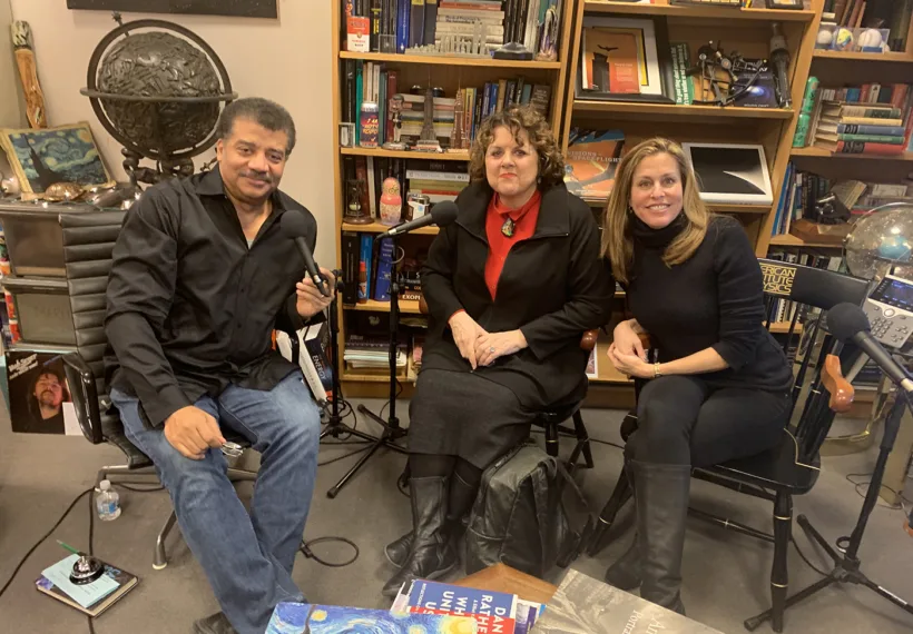 StarTalk’s photo of Neil deGrasse Tyson, Laurie Garrett, and Felicia Madison recording “Vaccines – Let’s Make America Smart Again.