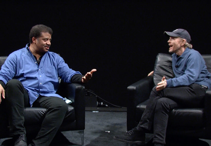 National Geographic Channel photo of Neil deGrasse Tyson and Ron Howard.