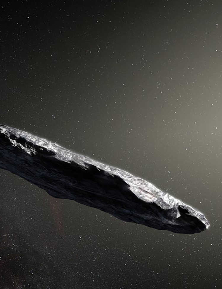 An artist illustration of the comet 'Oumuamua. Credit: European Southern Observatory/M. Kornmesser.
