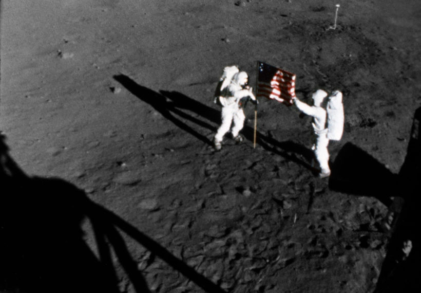NASA’s photo of Neil Armstrong and Buzz Aldrin raising the flag on the Moon during the Apollo 11 mission.