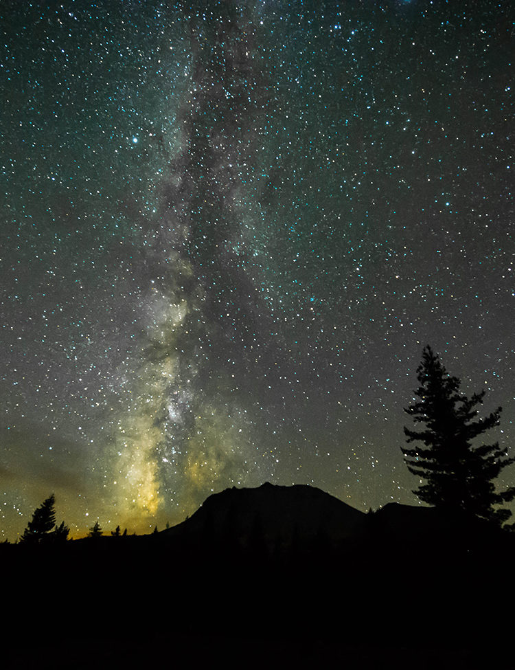 LassenNPS’ photo of the Milky Way over Lassen Peak.