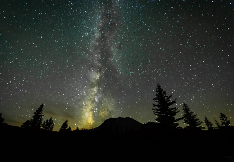 LassenNPS’ photo of the Milky Way over Lassen Peak.