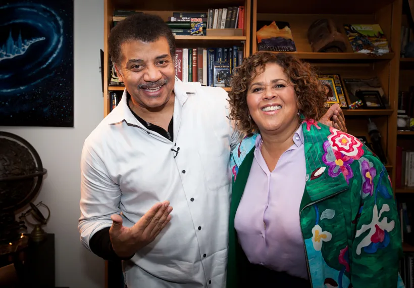 Brandon Royal’s photo of Neil deGrasse Tyson and Anna Deavere Smith.