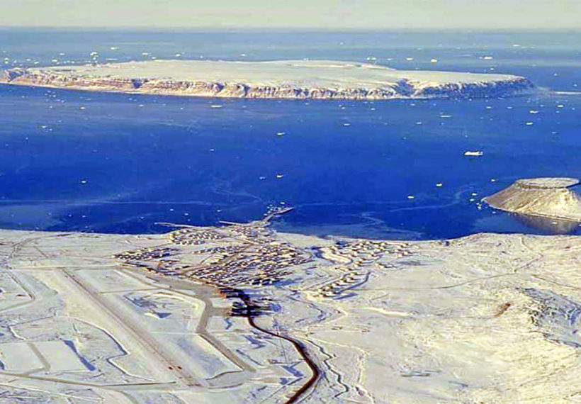 USAF photo of Thule Air Base in Greenland, from above.