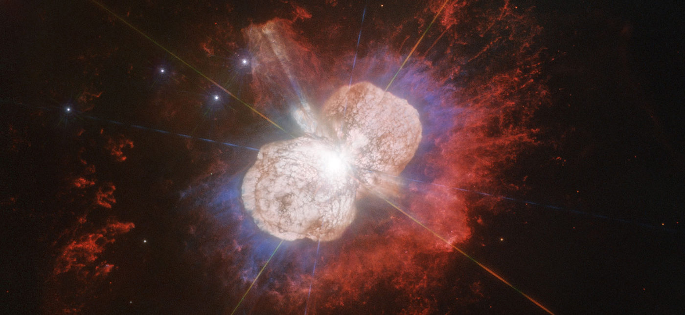 NASA, ESA, and the Hubble Telescope’s image of Eta Carinae, with processing and license by Judy Schmidt.