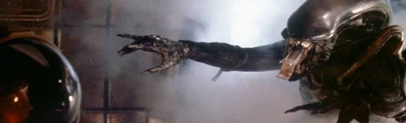 Still photo from 20th Century Fox’s movie, Alien, showing Ripley vs. Xenomorph Alien.