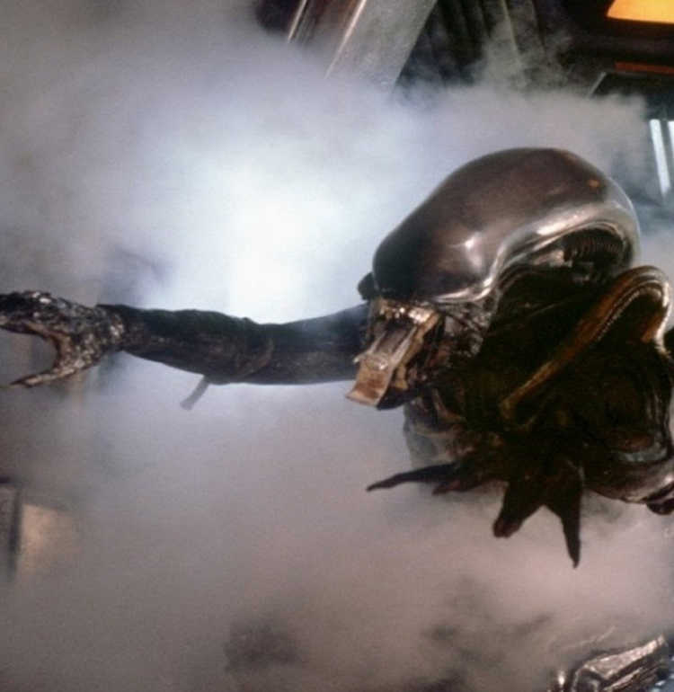 Still photo from 20th Century Fox’s movie, Alien, showing Ripley vs. Xenomorph Alien.