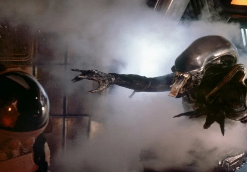 Still photo from 20th Century Fox’s movie, Alien, showing Ripley vs. Xenomorph Alien.