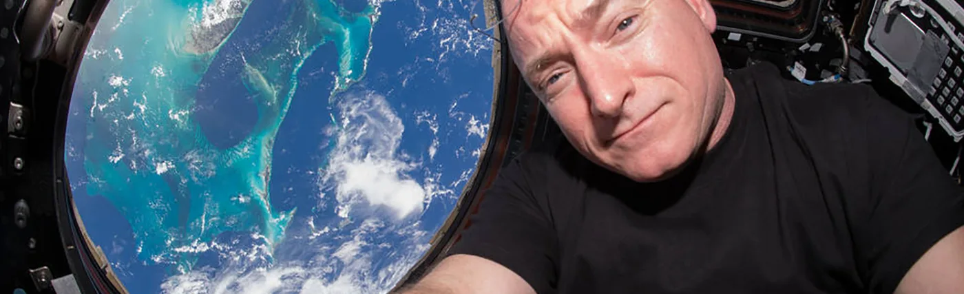 NASA’s Image of Scott Kelly Floating Aboard the ISS.