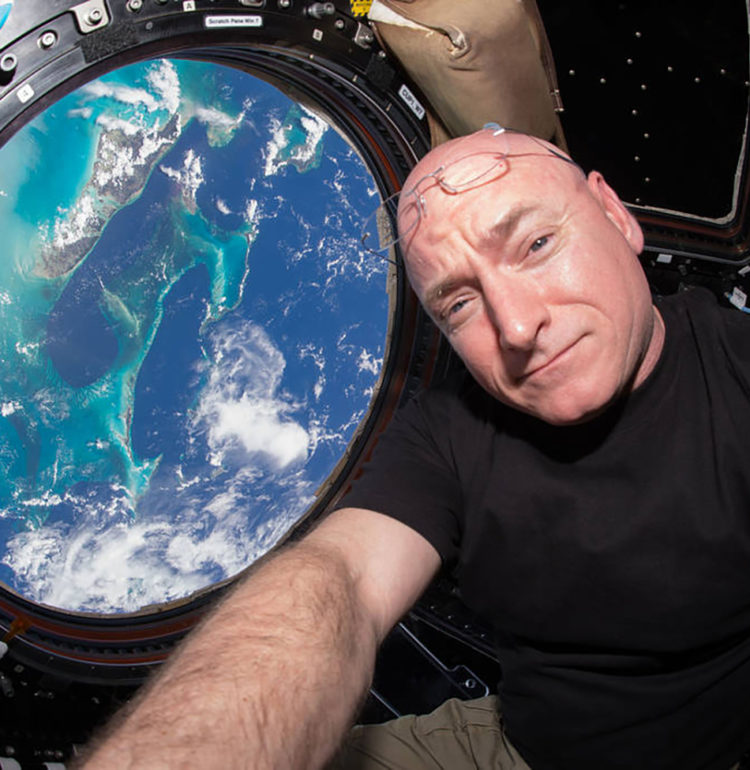 NASA’s Image of Scott Kelly Floating Aboard the ISS.