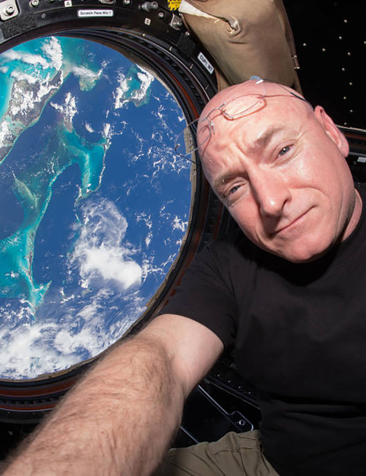 NASA’s Image of Scott Kelly Floating Aboard the ISS.