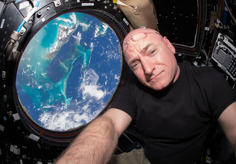NASA’s Image of Scott Kelly Floating Aboard the ISS.