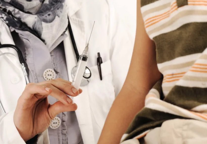 Storyblock’s image of a doctor administering an injection used for a StarTalk episode about a COVID-19 vaccine.