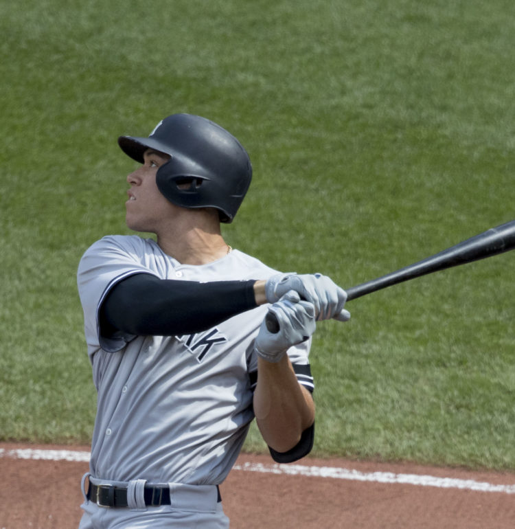 Keith Allison’s Photo of Aaron Judge at bat for the New York Yankees.