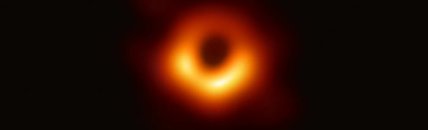 Event Horizon Telescope’s first direct visual image of a black hole in Messier 87, a supergiant elliptical galaxy in the constellation Virgo.