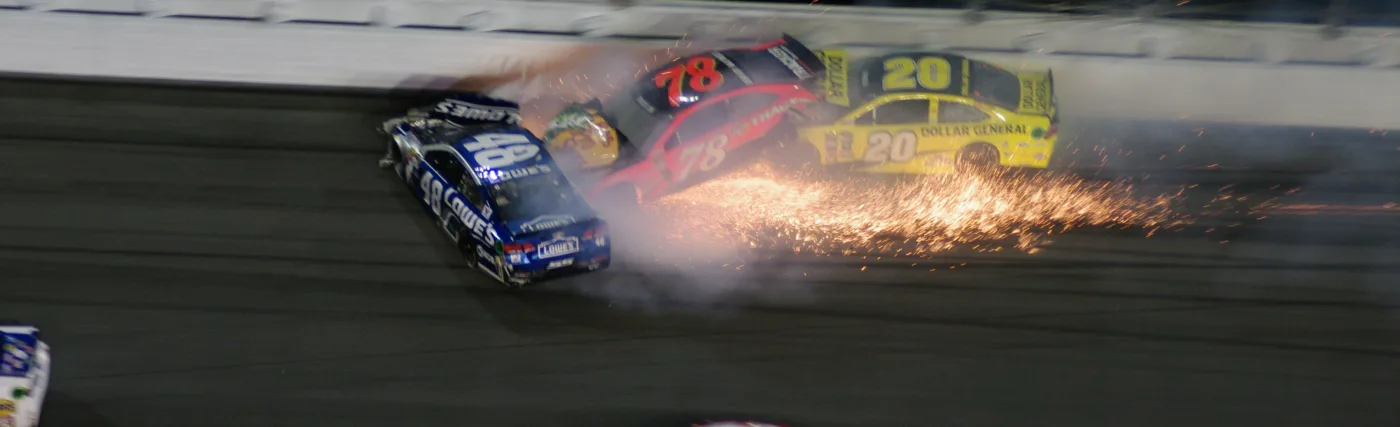 Palmount45’s photo of a three-car crash at Daytona.