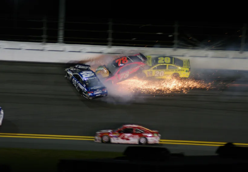 Palmount45’s photo of a three-car crash at Daytona.