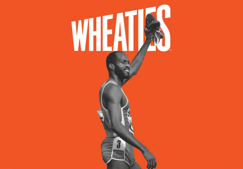 Edwin Moses on the Wheaties box.
