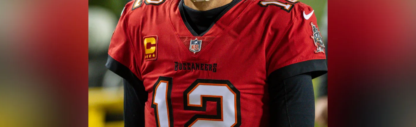 All Pro Reel’s photo of Tom Brady from the Washington Football Team vs Tampa Bay Buccaneers at FedEx Field, Landover, Maryland, January 9, 2021.