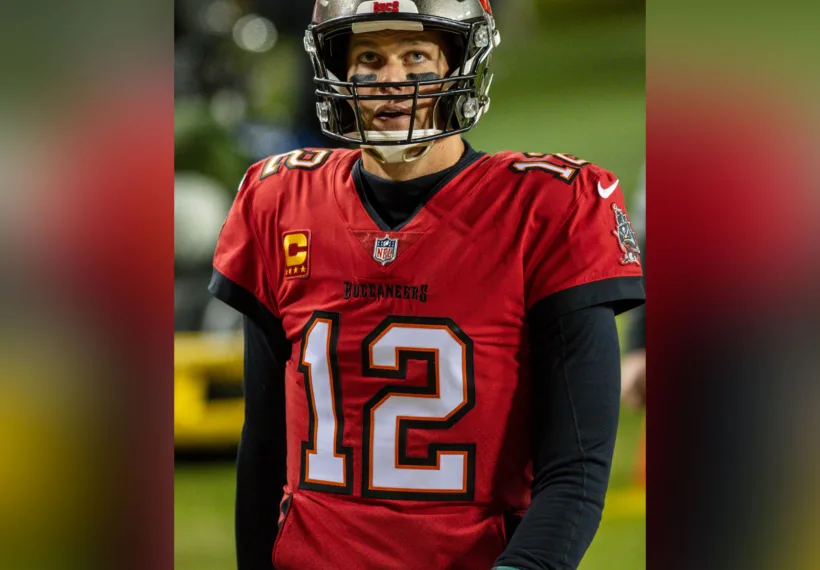 All Pro Reel’s photo of Tom Brady from the Washington Football Team vs Tampa Bay Buccaneers at FedEx Field, Landover, Maryland, January 9, 2021.