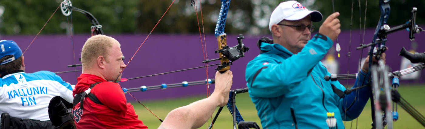 U.S. archer Matt Stutzman participates in the 2012 Paralympic Games in London, Aug. 30, 2012.