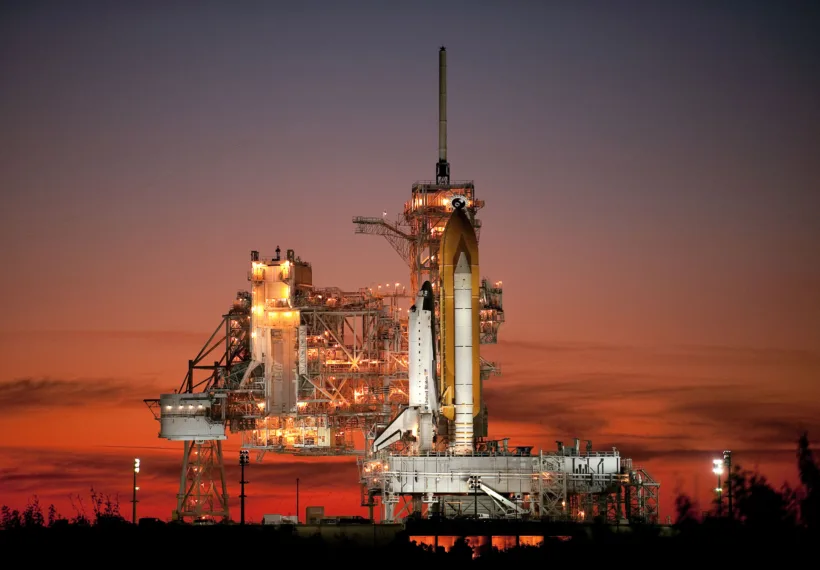 The Space Shuttle Atlantis is seen on launch pad 39A at the NASA Kennedy Space Center shortly after the rotating service structure was rolled back on Nov. 15, 2009. Atlantis is scheduled to launch at 2:28 p.m. EST, Nov. 16, 2009.
